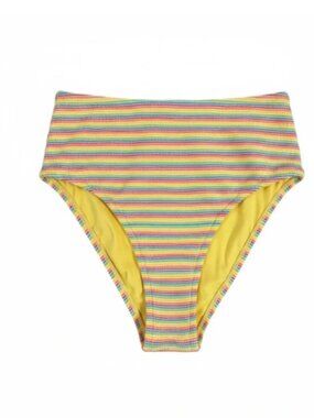Toast Swim Rainbow Stripe Bikini Bottom high waist